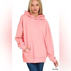 Zenana SCUBA HOODIE WITH KANGAROO POCKETS